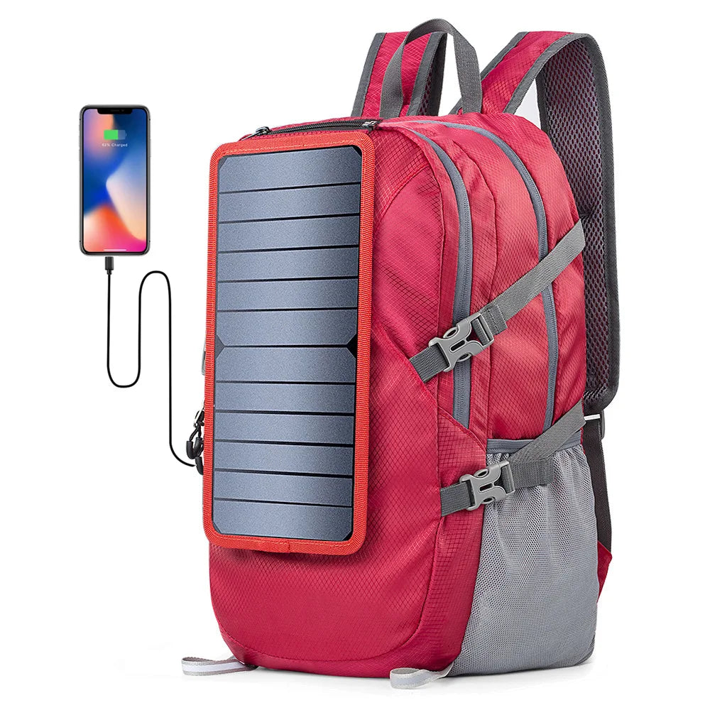 Foldable Backpack with 5V Power Supply 6.5W Solar Panel