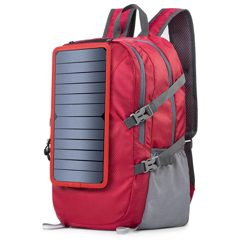 Foldable Backpack with 5V Power Supply 6.5W Solar Panel