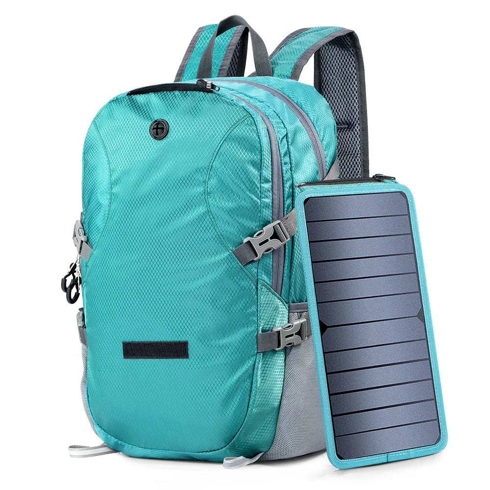 Foldable Backpack with 5V Power Supply 6.5W Solar Panel