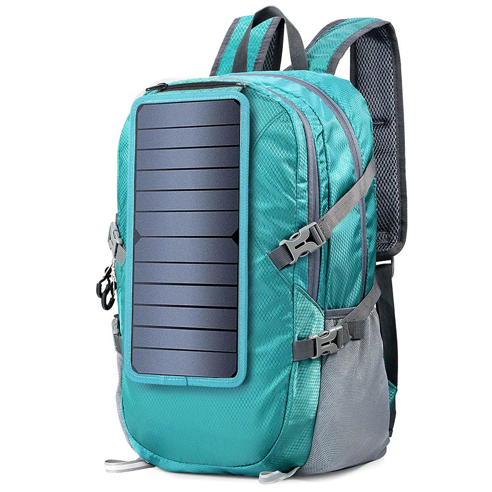 Foldable Backpack with 5V Power Supply 6.5W Solar Panel