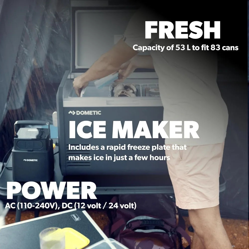 Portable Refrigerator and Freezer Powered by AC/DC or Solar